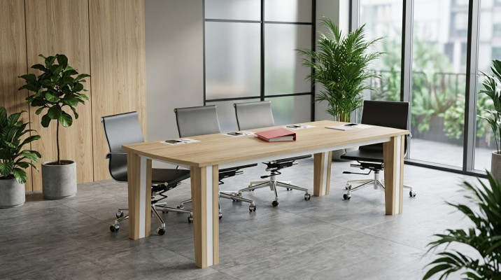 Grand table en bois, tables de réunion, table de conférence de luxe, mobilier de bureau, moderne