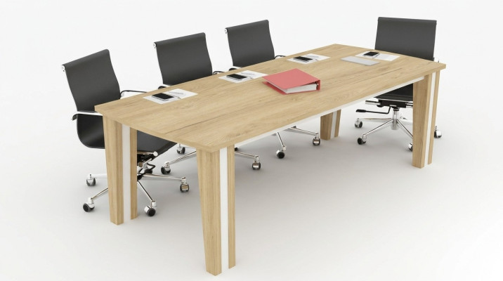 Grand table en bois, tables de réunion, table de conférence de luxe, mobilier de bureau, moderne