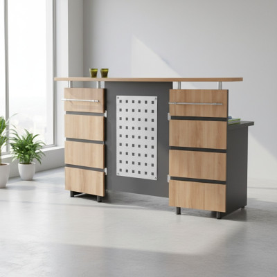 Moderne réception avec commode en bois gris Mobilier de bureau neuf