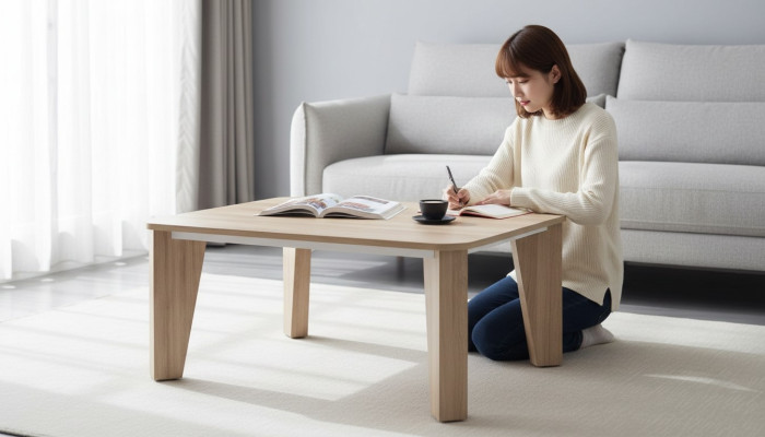 Table basse design marron clair en bois tables d'appoint meubles de luxe