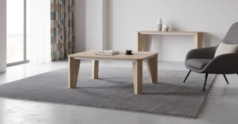 Table basse design marron clair en bois tables d'appoint meubles de luxe