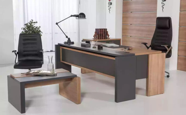 Ensemble de bureau Armoire de classement Armoire avec Table basse Aménagements de bureau 3 pièces.