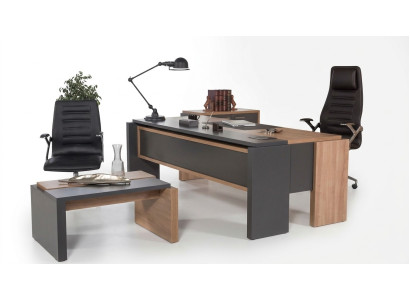 Desk de luxe en bois de design de 206x102cm pour ameublement de bureau.