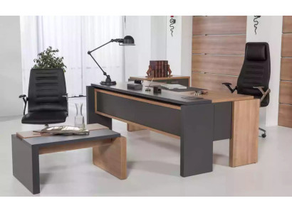 Desk de luxe en bois de design de 206x102cm pour ameublement de bureau.