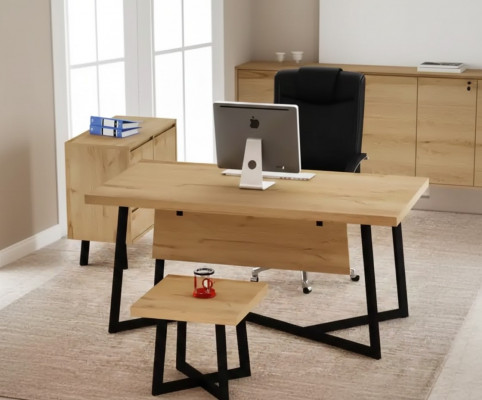Bureau de designer brun clair Mobilier de bureau Tables de designer Bois nouveau