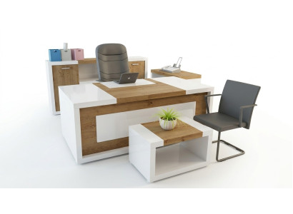 Coin de bureau Bureau de bureau Bureau Table basse Caisson de rangement Mobilier de bureau 3 pièces.