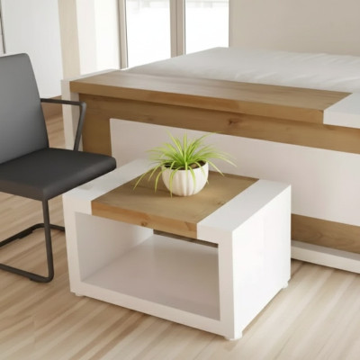 Table basse blanche de designer Table en bois de luxe Table de rangement de meubles de salon