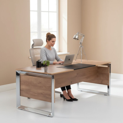 Bureau moderne en bois marron Mobilier de bureau Style de design de salle d'étude