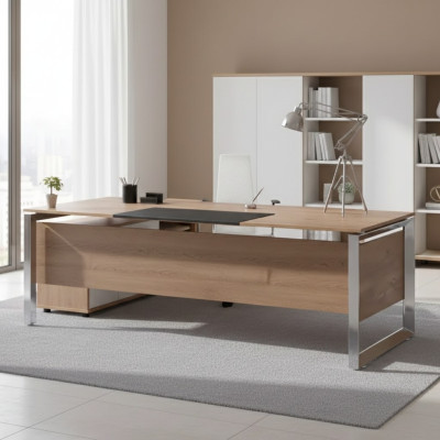 Bureau moderne en bois marron Mobilier de bureau Style de design de salle d'étude