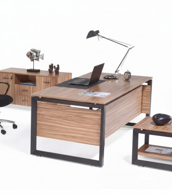Designer Brun Schreibtisch Luxusbüromöbel Holz Stilvolle Möbel