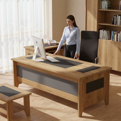 Moderne Bureau Marron Luxe Mobilier Extensible Bois Bureau nouveau