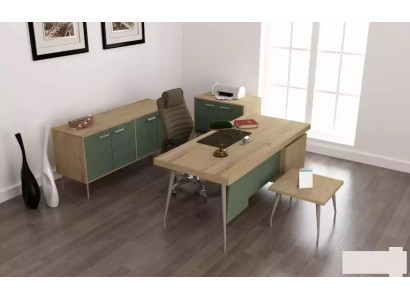 Mobilier de bureau 4 pièces Ensemble Bureau Armoire de classement Commode Table basse