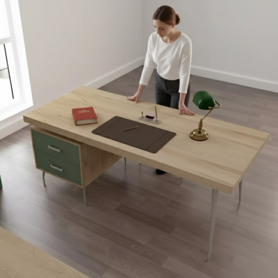 Moderne designer de luxe bureau brun en bois neuf de mobilier de bureau