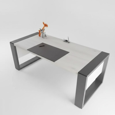 Bureau moderne blanc Mobilier de bureau design Table en bois Salle d'étude