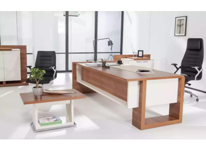 Chef Table Bureau Brun Ensemble de Tables de Bureau Complete de 3 pièces