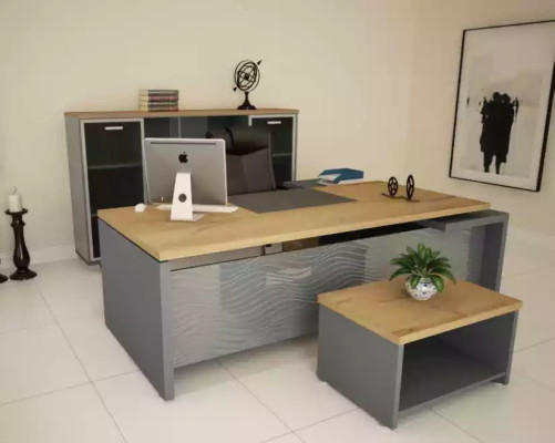 Ensemble de bureau moderne et de haute qualité en bois robuste, dans un style élégant.