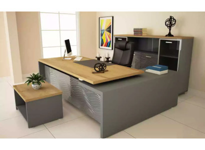 Ensemble de bureau moderne et de haute qualité en bois robuste, dans un style élégant.