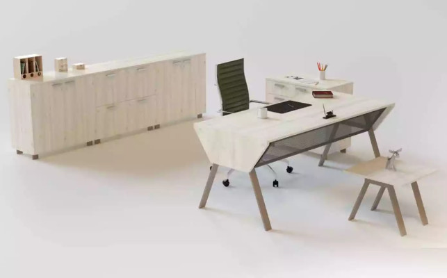 Ensemble de bureau luxueux dans un style moderne élégant fabriqué en bois de haute qualité.