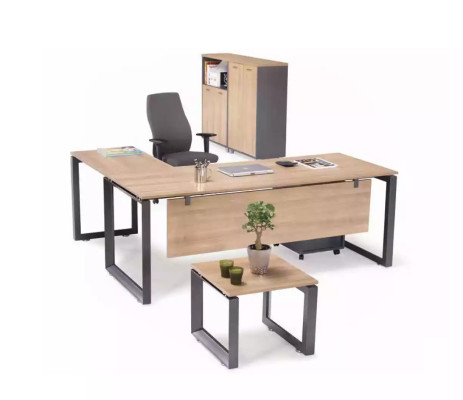 Mobilier de bureau exclusif Bureau d'angle Commode Table basse 2x armoires de classement