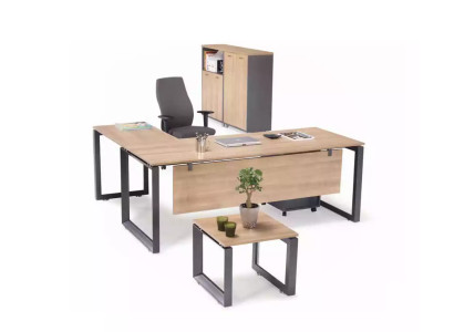 Mobilier de bureau exclusif Bureau d'angle Commode Table basse 2x armoires de classement