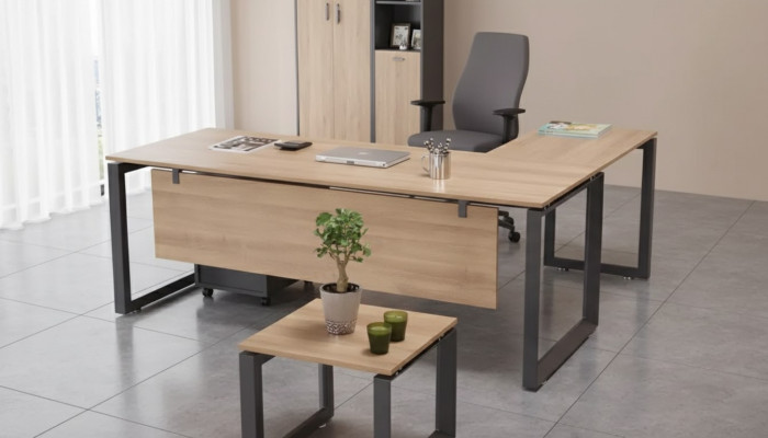 Mobilier de bureau à domicile de coin exclusif brun nouveau pour la salle d'étude