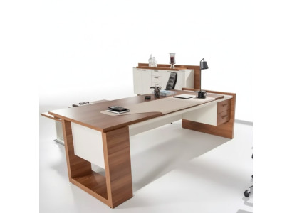 Bureau moderne de luxe Mobilier de bureau en bois brun Tiroirs Exclusif