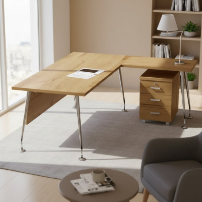 Meubles de bureau classiques, bureau d'angle, table de travail, meubles en bois.