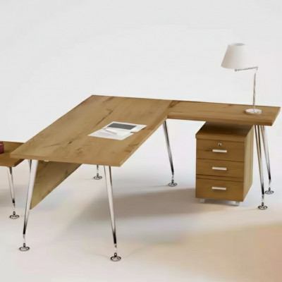 Meubles de bureau classiques, bureau d'angle, table de travail, meubles en bois.