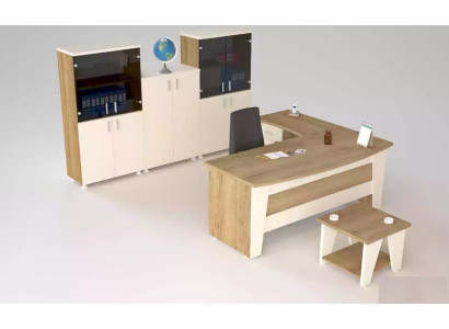 Mobilier de bureau Bureau en coin Bureau Table basse 3x armoire de classement 6 pièces