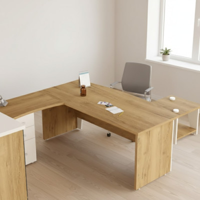 Bureau d'angle brun exclusif de design de bureau de bureau de salle d'étude de meubles