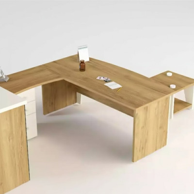 Bureau d'angle brun exclusif de design de bureau de bureau de salle d'étude de meubles