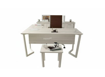 Bureau blanc moderne de luxe, table d'angle en bois, mobilier de bureau pour étude, neuf.