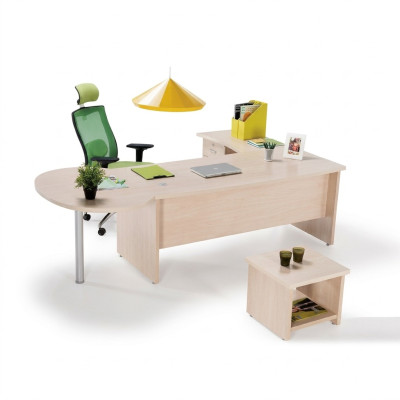 Ensemble de mobilier de bureau moderne avec bureau d'angle et commode : l'efficacité rencontre le style.