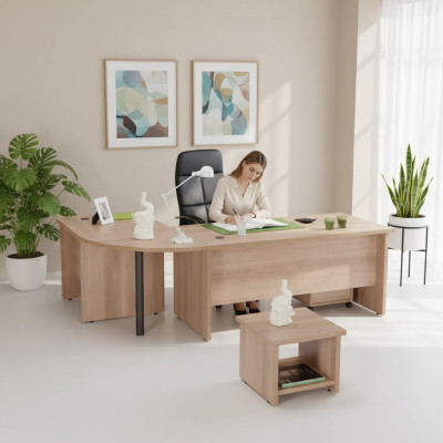 Bureau d'angle Table Mobilier Commode Mobilier de bureau Cabinet d'avocats Mobilier 3 pièces
