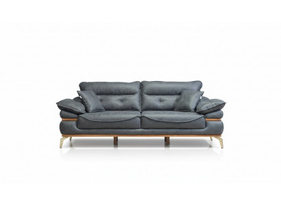 Salon moderne de designer gris avec canapé 3 places et nouveau fauteuil