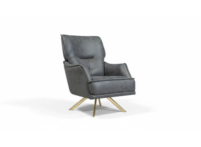 Gris un fauteuil club exclusif à un seul siège de luxe 1 place