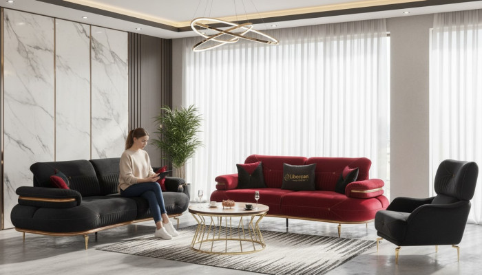 Ensemble de meubles de salon moderne Canapé Fauteuil moderne 3 pièces