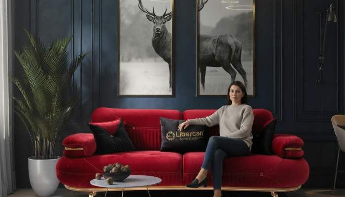 exclusif 3 places canapé tissu siège moderne meubles en textile couleur rouge nouveau