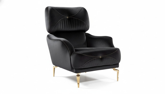 exclusif r fauteuil en tissu noir canapé unique sellerie moderne nouvelle
