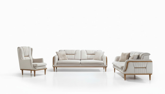 Moderne canapé blanc de luxe pour le salon et fauteuil 1 place.