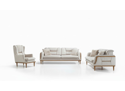 Moderne canapé blanc de luxe pour le salon et fauteuil 1 place.