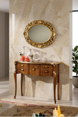 Console classique R Table en bois brun Salon Mobilier de designer