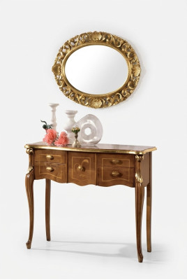 Console classique R Table en bois brun Salon Mobilier de designer