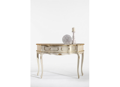 Table console White Classic pour chambre en bois style baroque