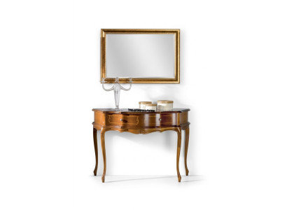 Console de luxe en bois dans la chambre Lampe classique marron