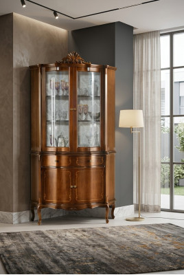 Vitrine en bois de haute qualité, vitrine de luxe Armoire classique Design Mobilier marron