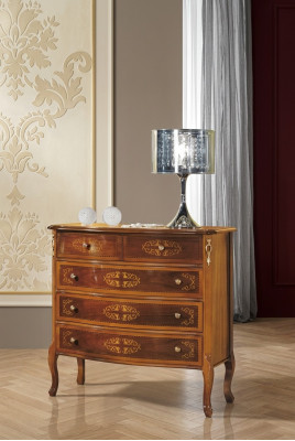 Designer Meublé de salon classique en bois avec 4 tiroirs Brun