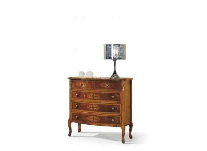 Designer Meublé de salon classique en bois avec 4 tiroirs Brun