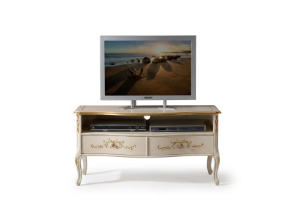 Armoire TV classique blanche - Armoire Meuble en bois Salon Console Design