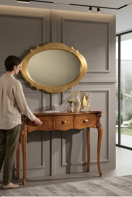 Table de console marron Coiffeuses Meubles de chambre en bois Design de luxe